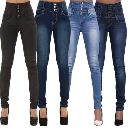 Woman Denim Pencil Pants- High Waist Jeans