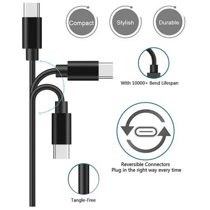 3-Pack 6FT Charging Cable Type C Cable White