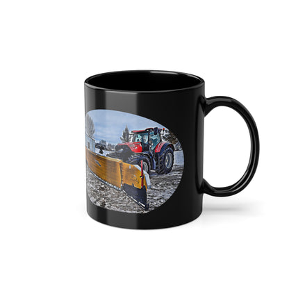 R & F -Black Coffee Cup, 11oz metal plus plow