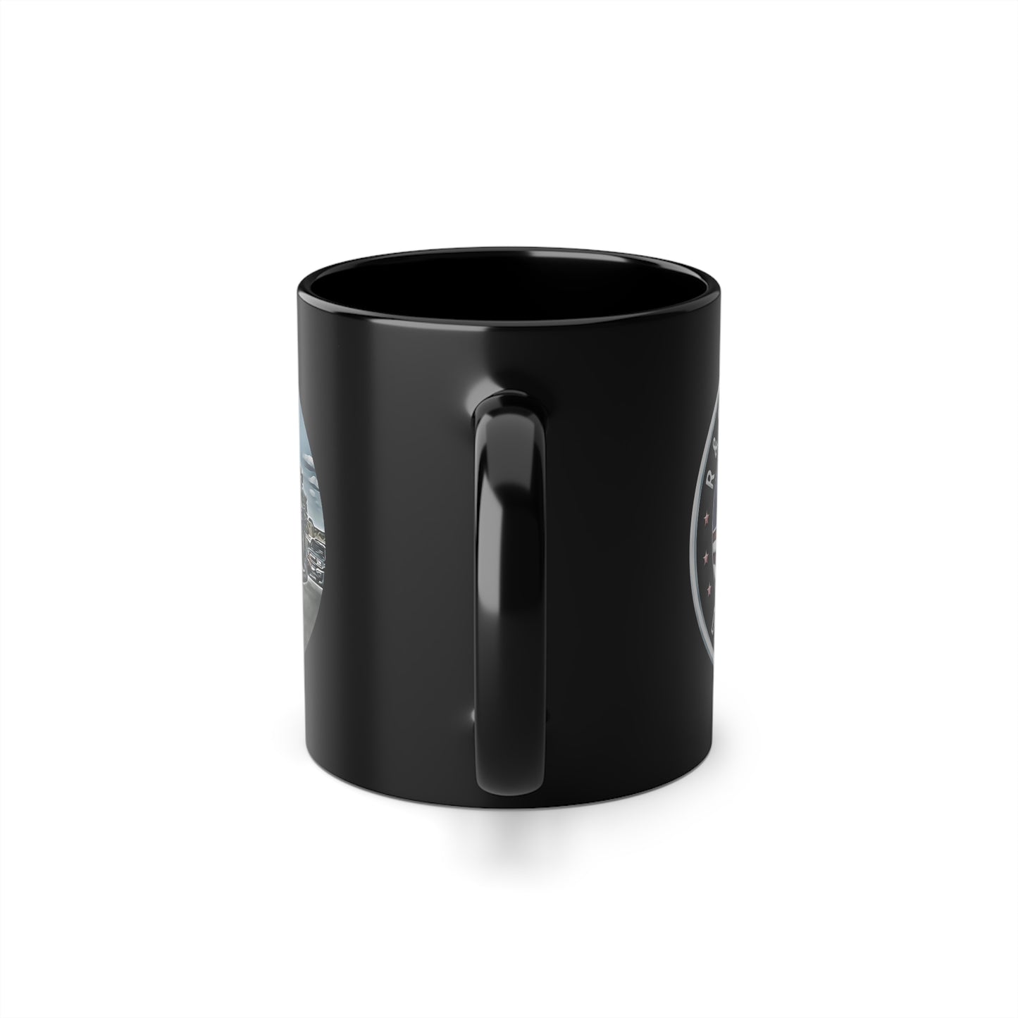 R & F- Black Coffee Cup, 11oz semi Tractor