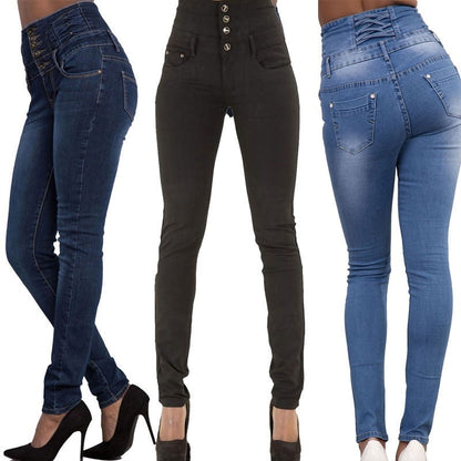 Woman Denim Pencil Pants- High Waist Jeans