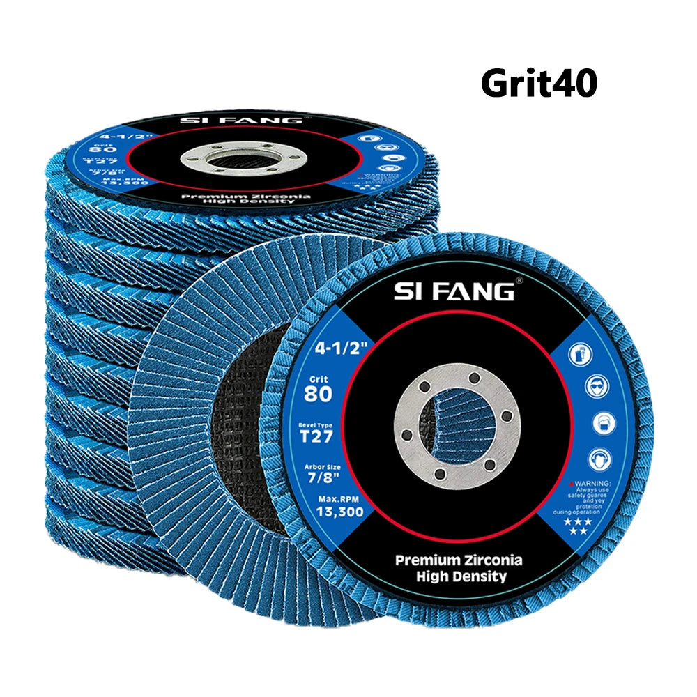 Flap Discs 4.5" T27 Zirconia Grinding Wheels 40/60/80/120