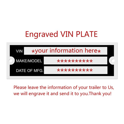 Blank or Engraved Aluminum VIN Serial ID Tag Plate R & F