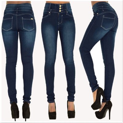 Woman Denim Pencil Pants- High Waist Jeans