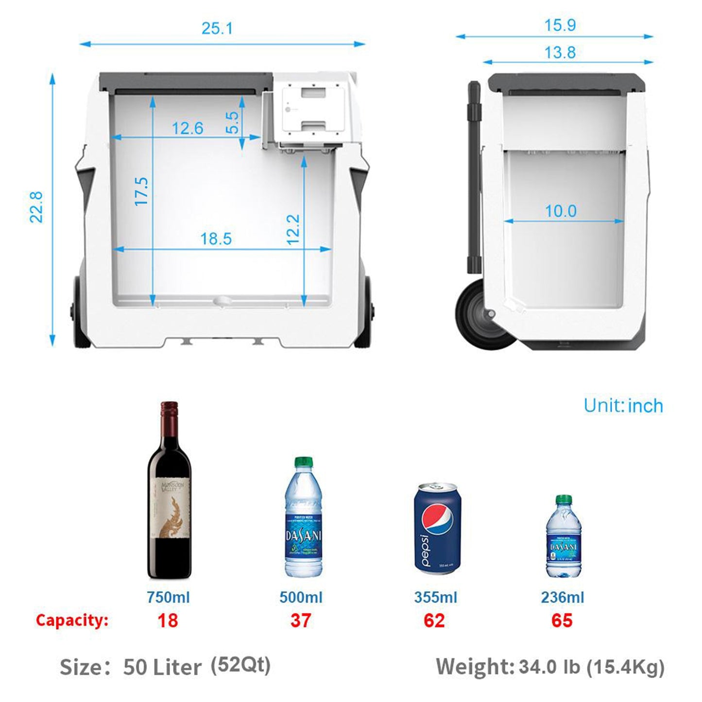 LionCooler X50A Portable Solar Fridge Freezer, 52 Quarts