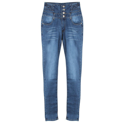 Woman Denim Pencil Pants- High Waist Jeans