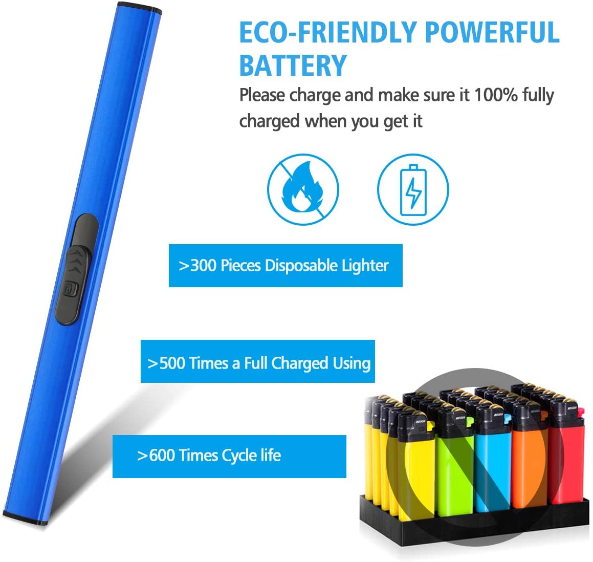 ARC Lighter Rechargeable - Equal to 300 gas lighters!